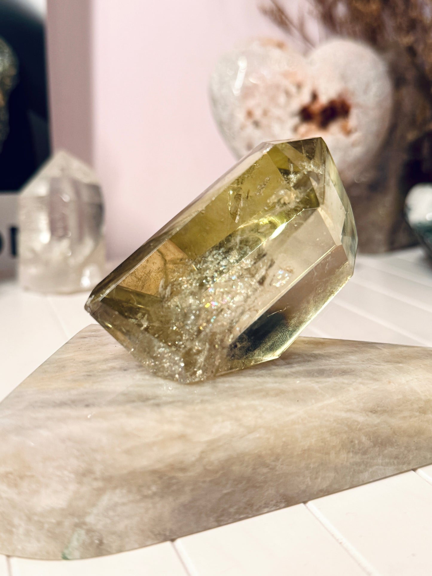 【彩虹黃水晶隨形 】