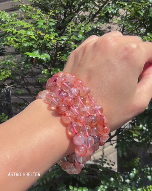 【紅膠花手串】