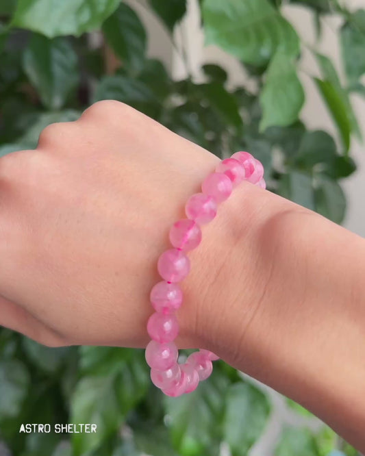 【櫻花雨薔薇輝石手串】